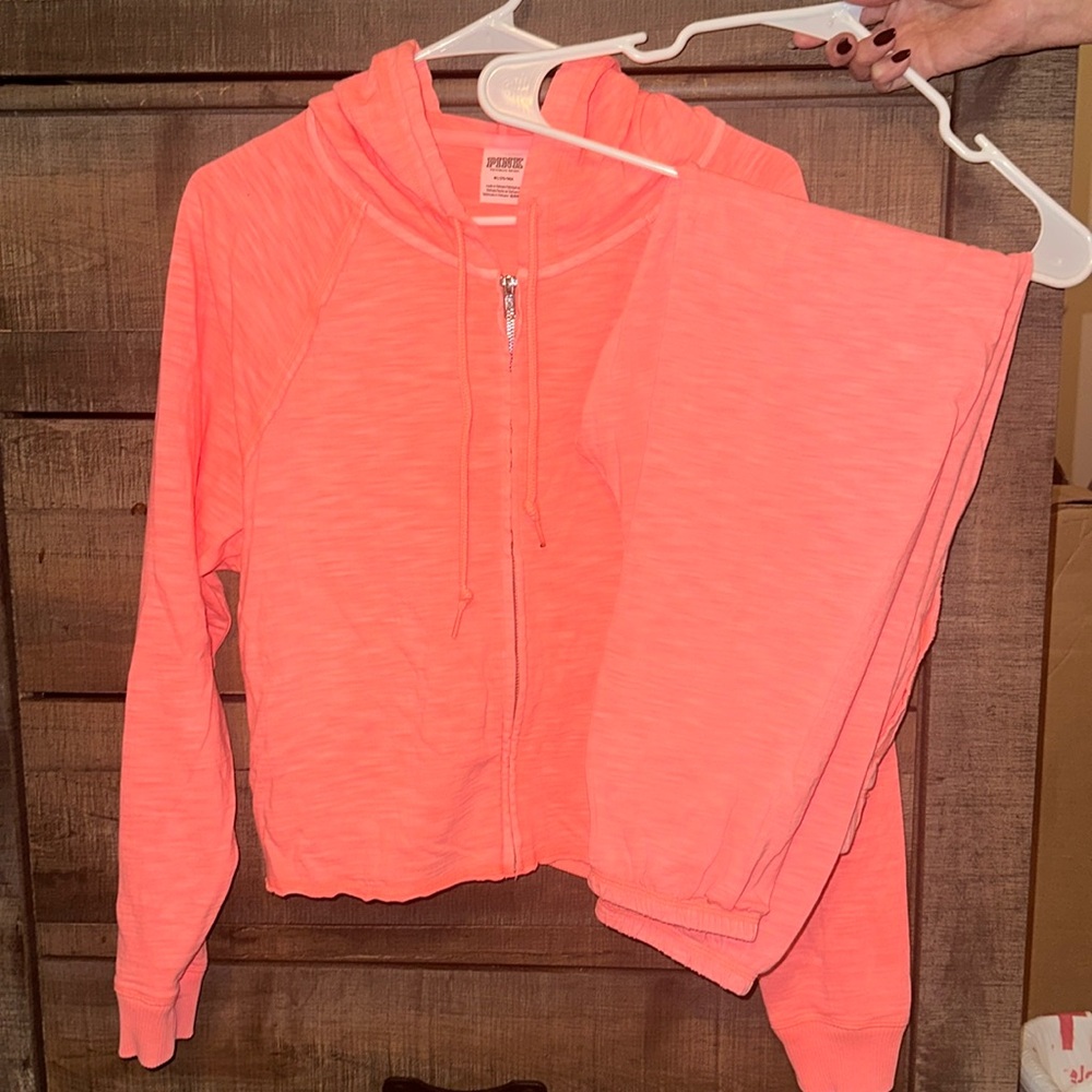 Peach colored PINK sweatsuit